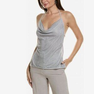 WEWOREWHAT‎ Crystal Cowl Neck Top Mesh Medium $98 NEW